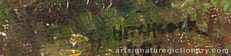 Authentic signature by George HITCHCOCK on  artwork