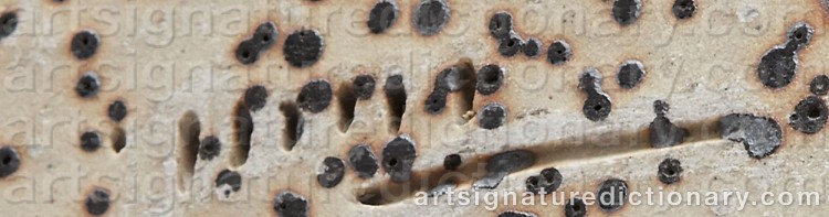 Authentic signature by Claes THELL on Ceramic/Glass artwork