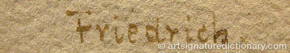 Authentic signature by Otto FRIEDRICH on  artwork