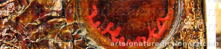 Authentic signature by Lech KUNKA on  artwork