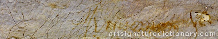 Authentic signature by Frederik Marinus KRUSEMAN on  artwork