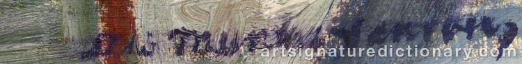 Authentic signature by Stig MUNTHE-SANDBERG on  artwork