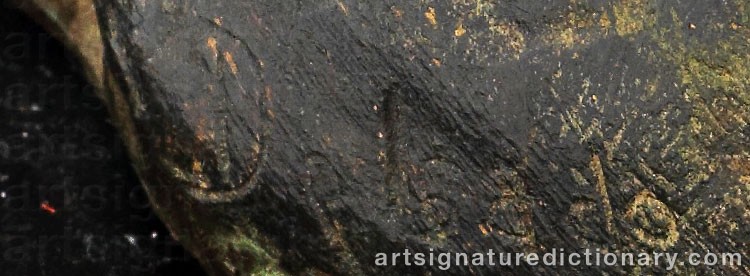 Authentic signature by Maria Elena DELGADO on  artwork