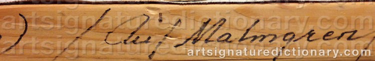 Authentic signature by Ulf MALMGREN on  artwork