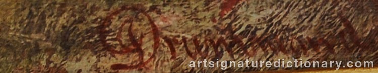 Authentic signature by James DRUMMOND on  artwork