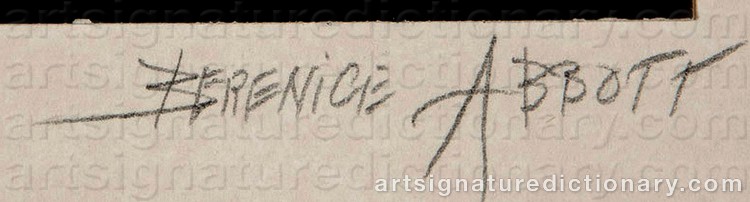 Authentic signature by Berenice ABBOTT on  artwork