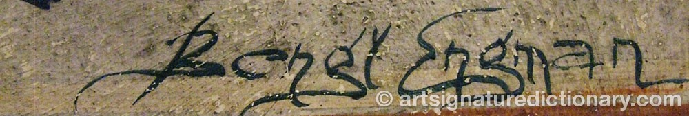 Authentic signature by Bengt ENGMAN on  artwork