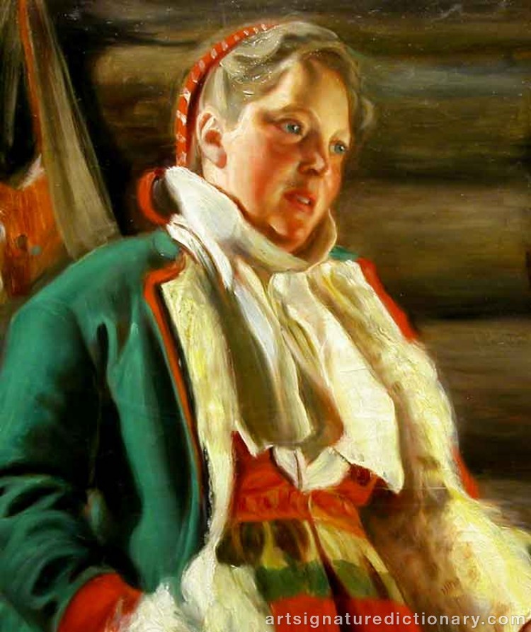 Close-up details showing Anders ZORN signature forgery characteristics