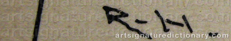 Authentic signature by Robert HAGLUND on artwork