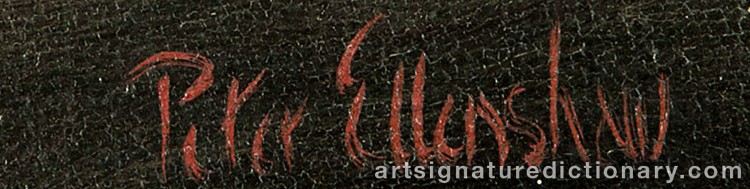 Authentic signature by Peter ELLENSHAW on Painting/Watercolour artwork