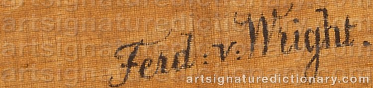 Signature by Ferdinand Von WRIGHT
