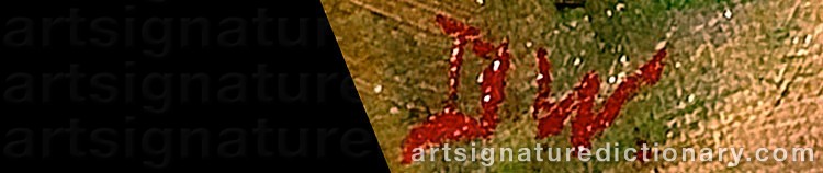 Authentic signature by Dora WAHLROOS on Painting/Watercolour artwork