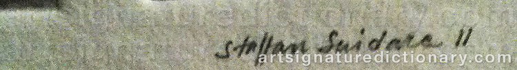 Authentic signature by Staffan SNIDARE on artwork