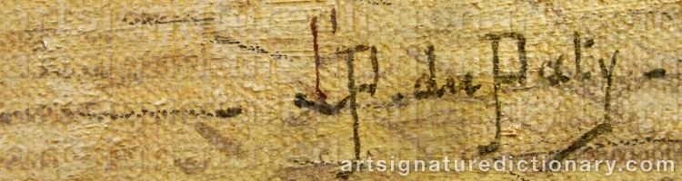 Authentic signature by Léon Du PATY on  artwork