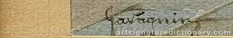 Authentic signature by Natale GAVAGNIN on  artwork