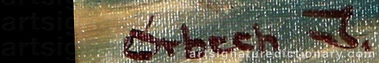 Authentic signature by Svend Ørbech ‘Ørbech J.’ JACOBSEN on artwork