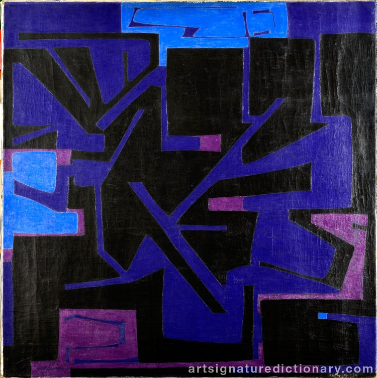 Close-up details showing Olle BONNIÉR signature forgery characteristics