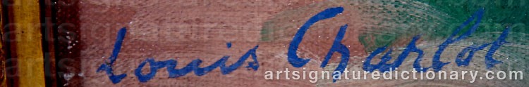 Authentic signature by Louis CHARLOT on Painting/Watercolour artwork