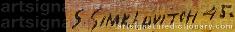 Authentic signature by Simkha SIMKHOVITCH on artwork