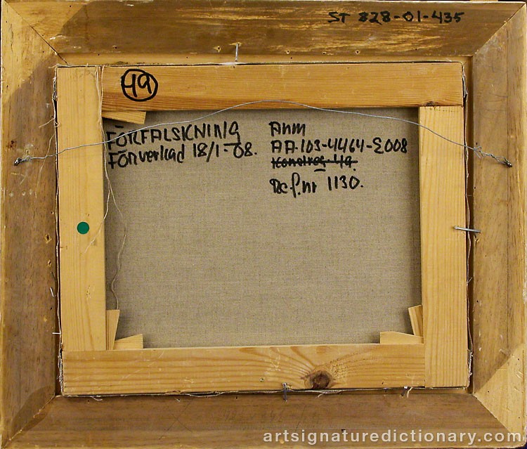 Close-up details showing Stellan MÖRNER signature forgery characteristics