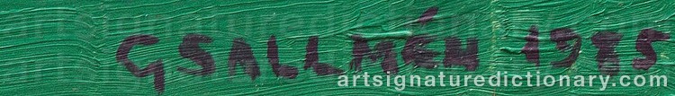 Authentic signature by Gunnel SALLMÉN on Painting/Watercolour artwork
