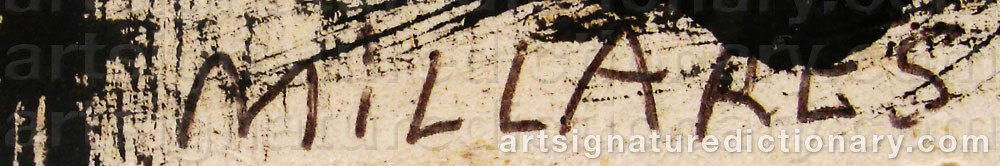 Authentic signature by Manolo MILLARES on  artwork