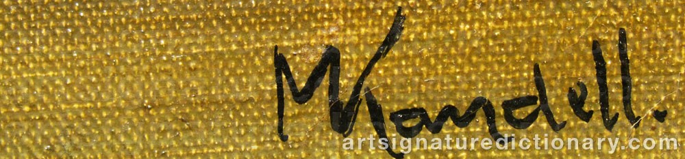 Authentic signature by M KANDELL on  artwork