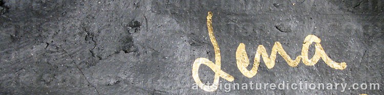 Authentic signature by Lena ANDERSSON on  artwork