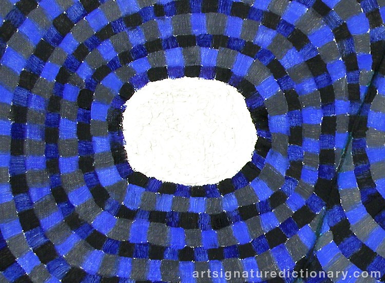 Close-up details showing Victor VASARELY signature forgery characteristics