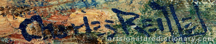 Authentic signature by Charles REIFFEL on Painting/Watercolour artwork