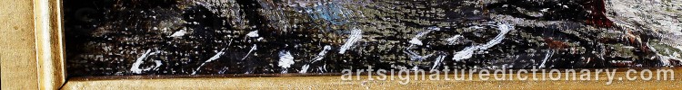 Authentic signature by George Ogilvy REID on artwork
