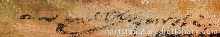 Authentic signature by Karl Ewald OLSZEWSKI on  artwork