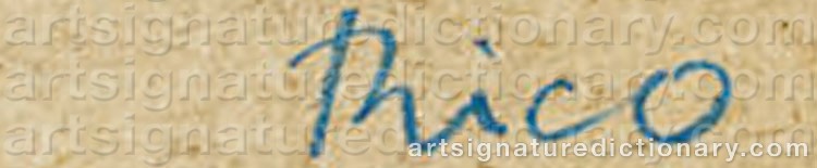 Authentic signature by Rico WEBER on  artwork