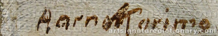 Authentic signature by Aarno KARIMO on Painting/Watercolour artwork