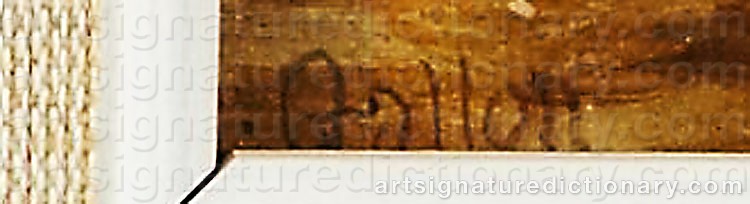 Authentic signature by Robert GALLON on  artwork