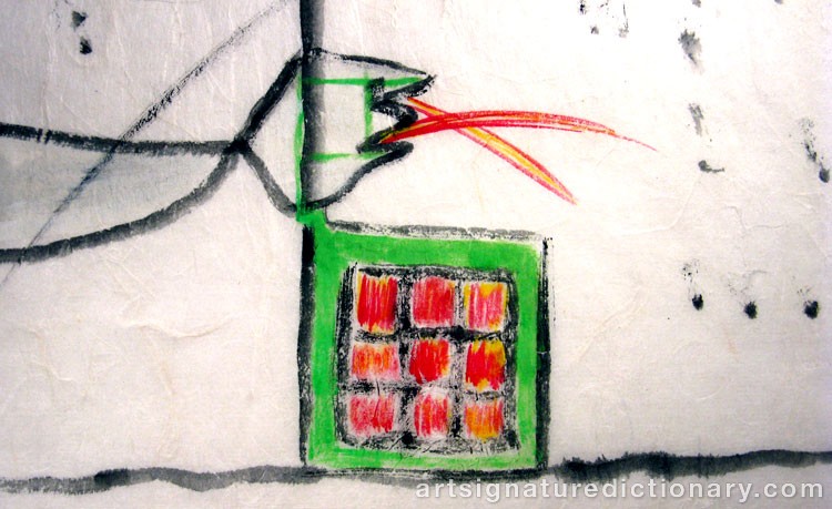 Close-up details showing Pierre ALECHINSKY signature forgery characteristics