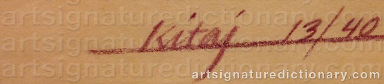 Signature by Ronald Brooks ‘R.b.’ KITAJ