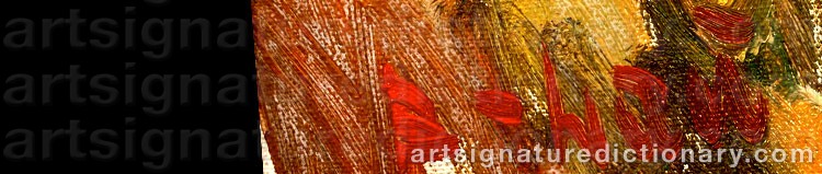 Authentic signature by Bendt LAURIDSEN on  artwork