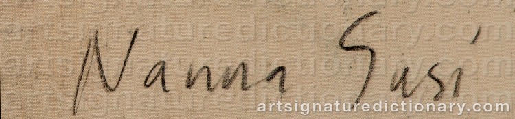 Authentic signature by Nanna SUSI on Painting/Watercolour artwork