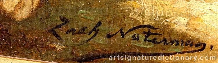 Authentic signature by Zacharias NOTERMAN on Painting/Watercolour artwork