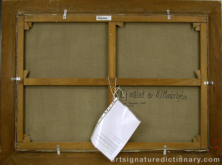 Close-up details showing Hjalmar ‘Hjmlm’ MUNSTERHJELM signature forgery characteristics