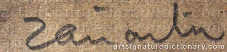 Authentic signature by Enrique ZAÑARTU on  artwork