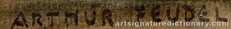Authentic signature by Arthur FEUDEL on  artwork