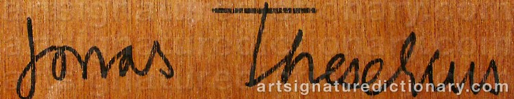 Authentic signature by Jonas THESELIUS on  artwork