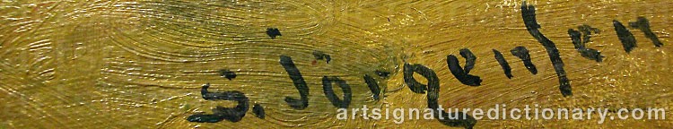 Authentic signature by Sven JØRGENSEN on  artwork