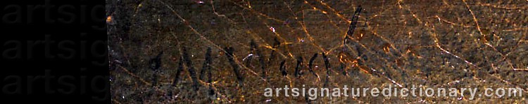 Authentic signature by Max Joseph WAGENBAUER on  artwork