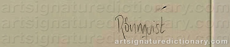 Authentic signature by Björn RÖNNQUIST on  artwork