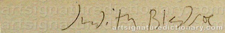 Authentic signature by Judith BLEDSOE on  artwork