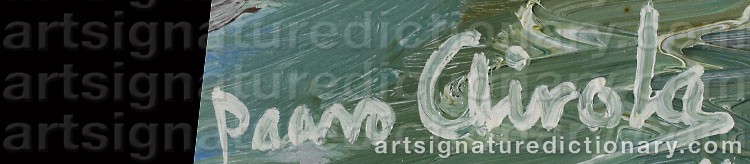 Authentic signature by Paavo AIROLA on artwork