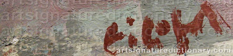 Authentic signature by Eilif AMUNDSEN on  artwork